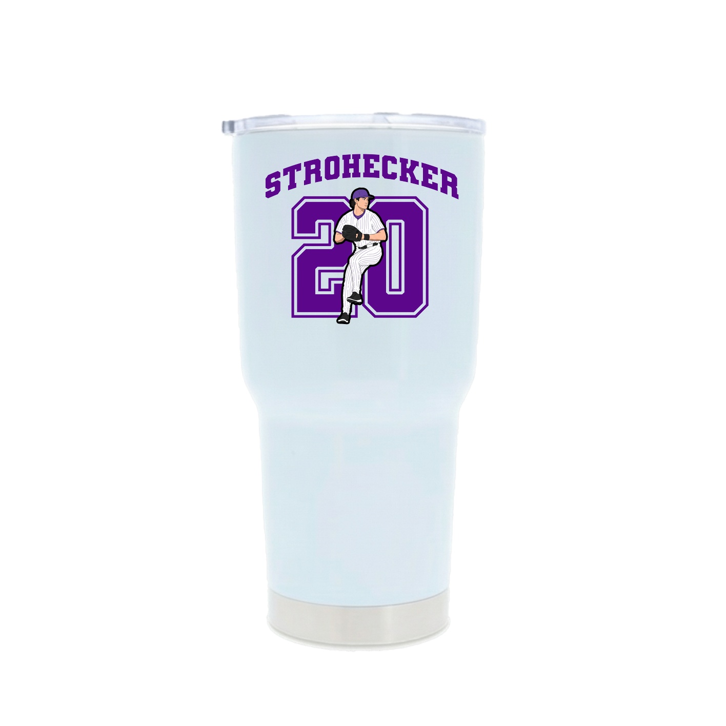 30oz Stainless Steel Tumbler — Number in White