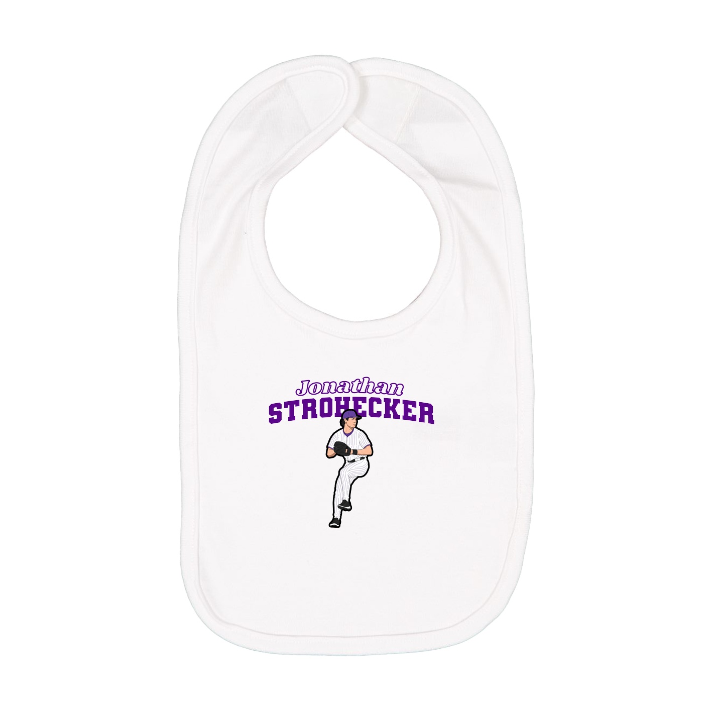 Infant Bib — Name Arch in White