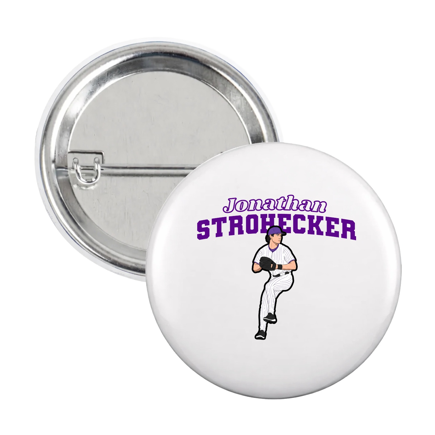 Game Day Button — Name Arch in White