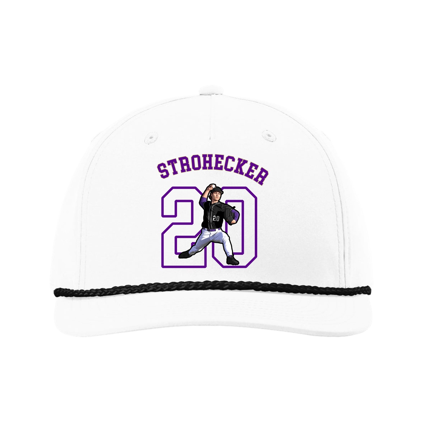 Five-Panel Classic Rope Cap — Shirsey Arch in White