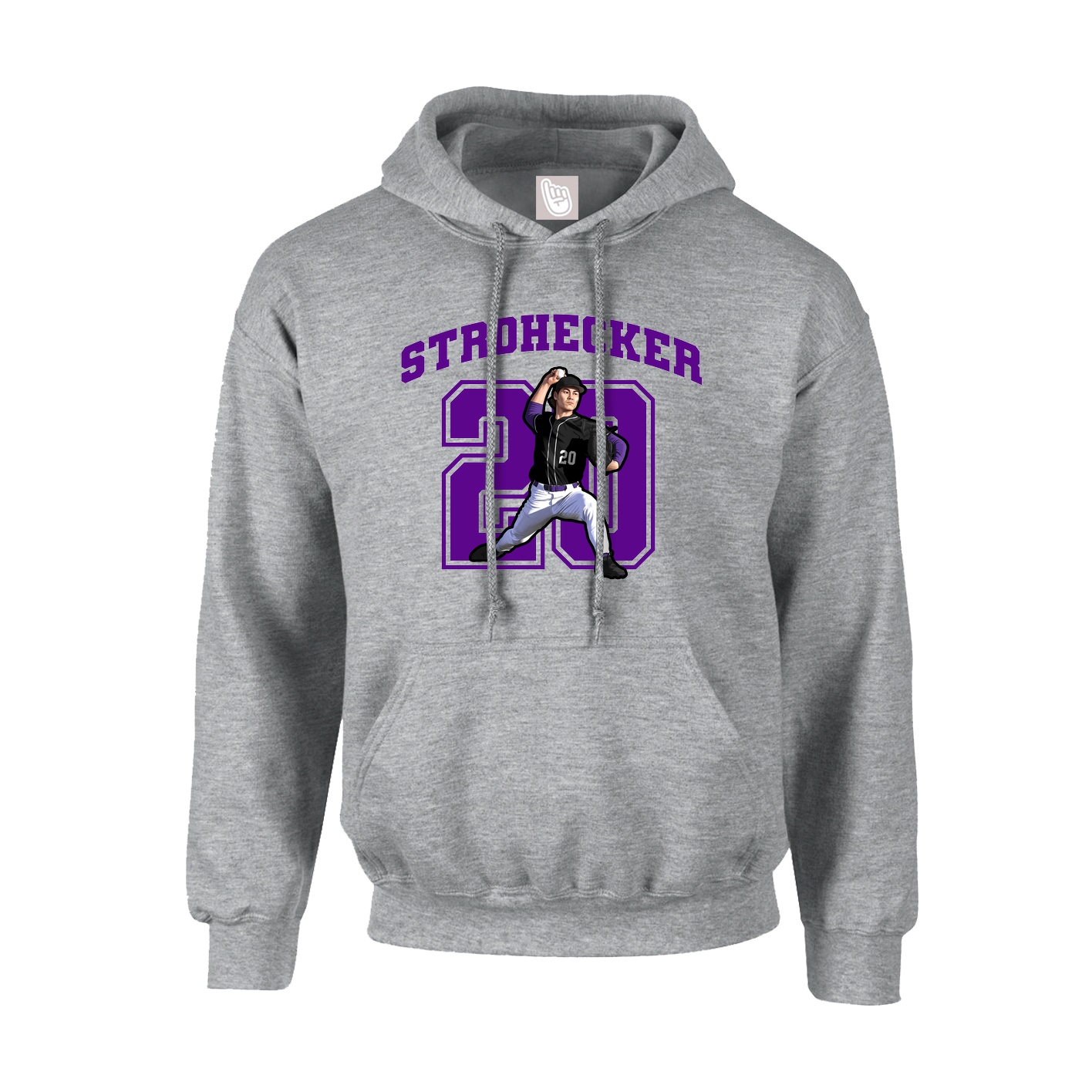 Youth Hoodie — Number in Grey