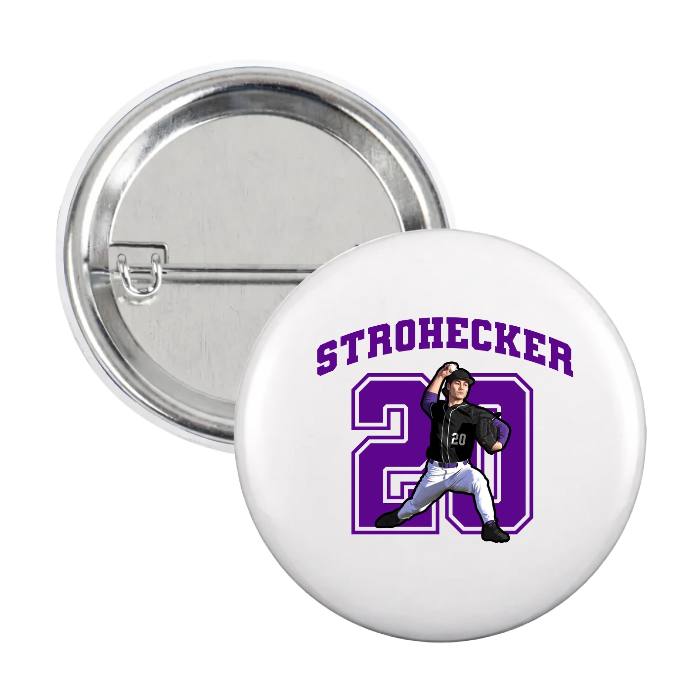Game Day Button — Number in White