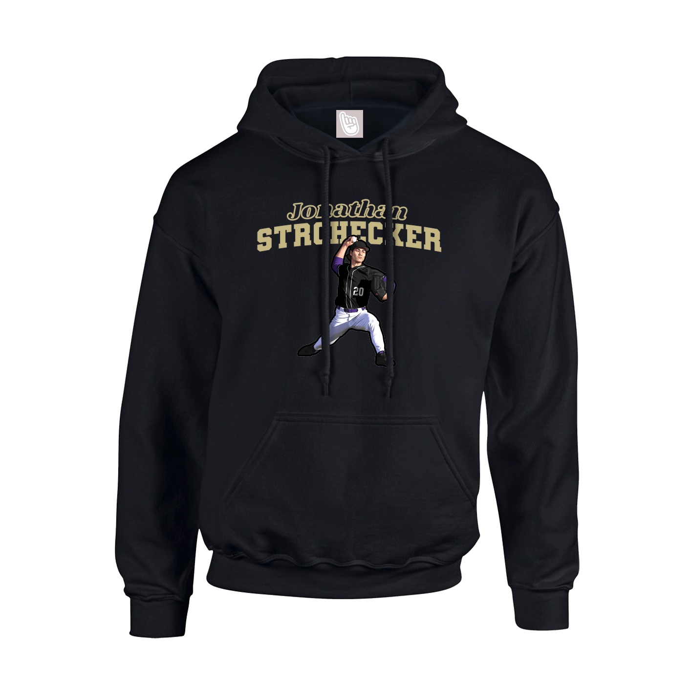 Youth Hoodie — Name Arch in Black