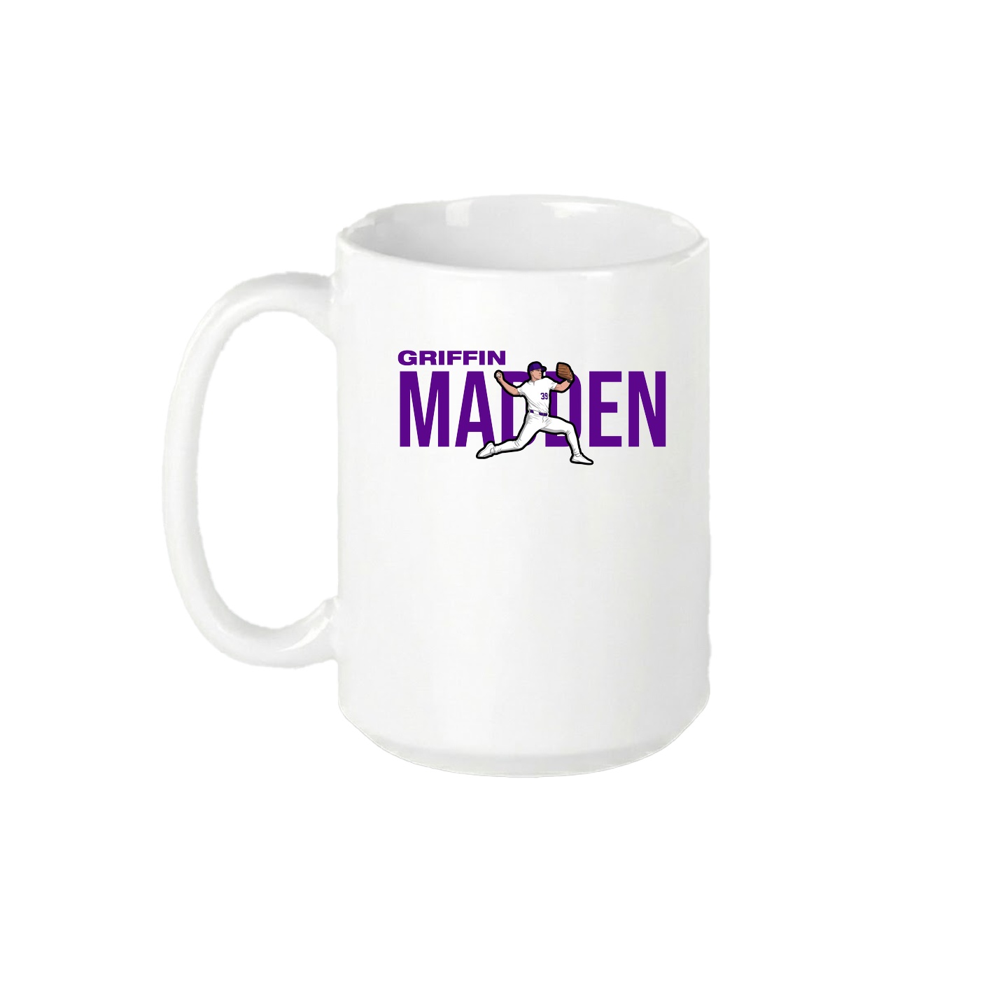 15oz Coffee Mug — Player Name in White