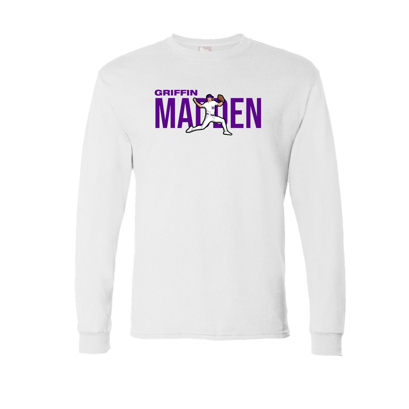 Long Sleeve Tee — Player Name in White