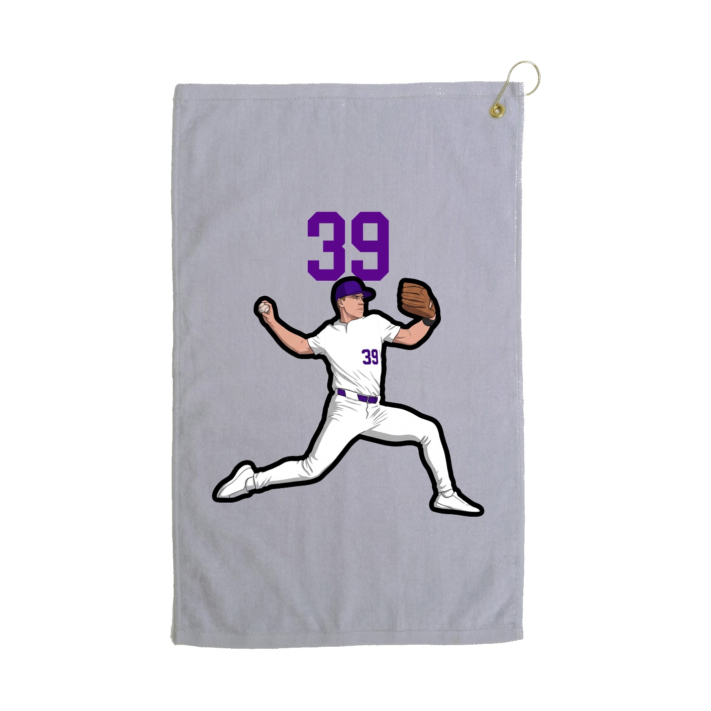 Golf Towel — Number Top in Grey