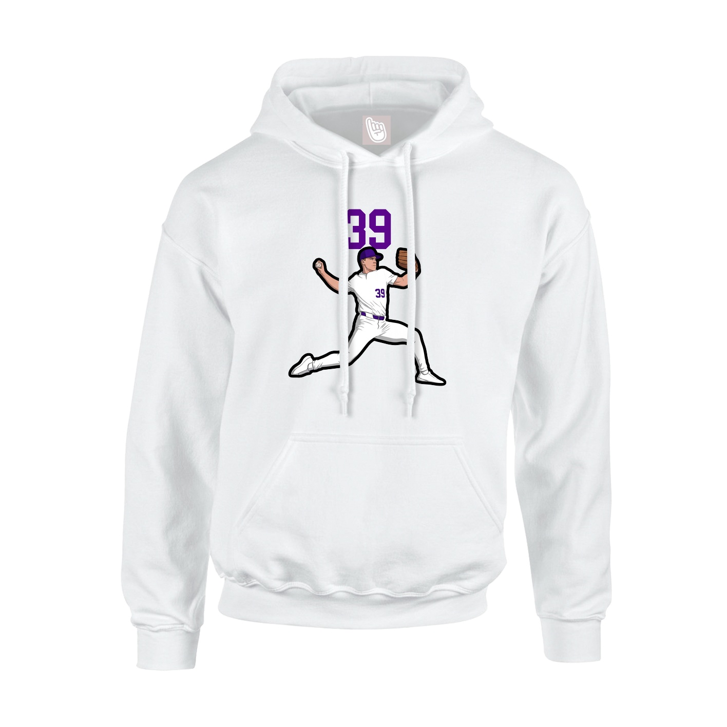 Hoodie — Number Top in White