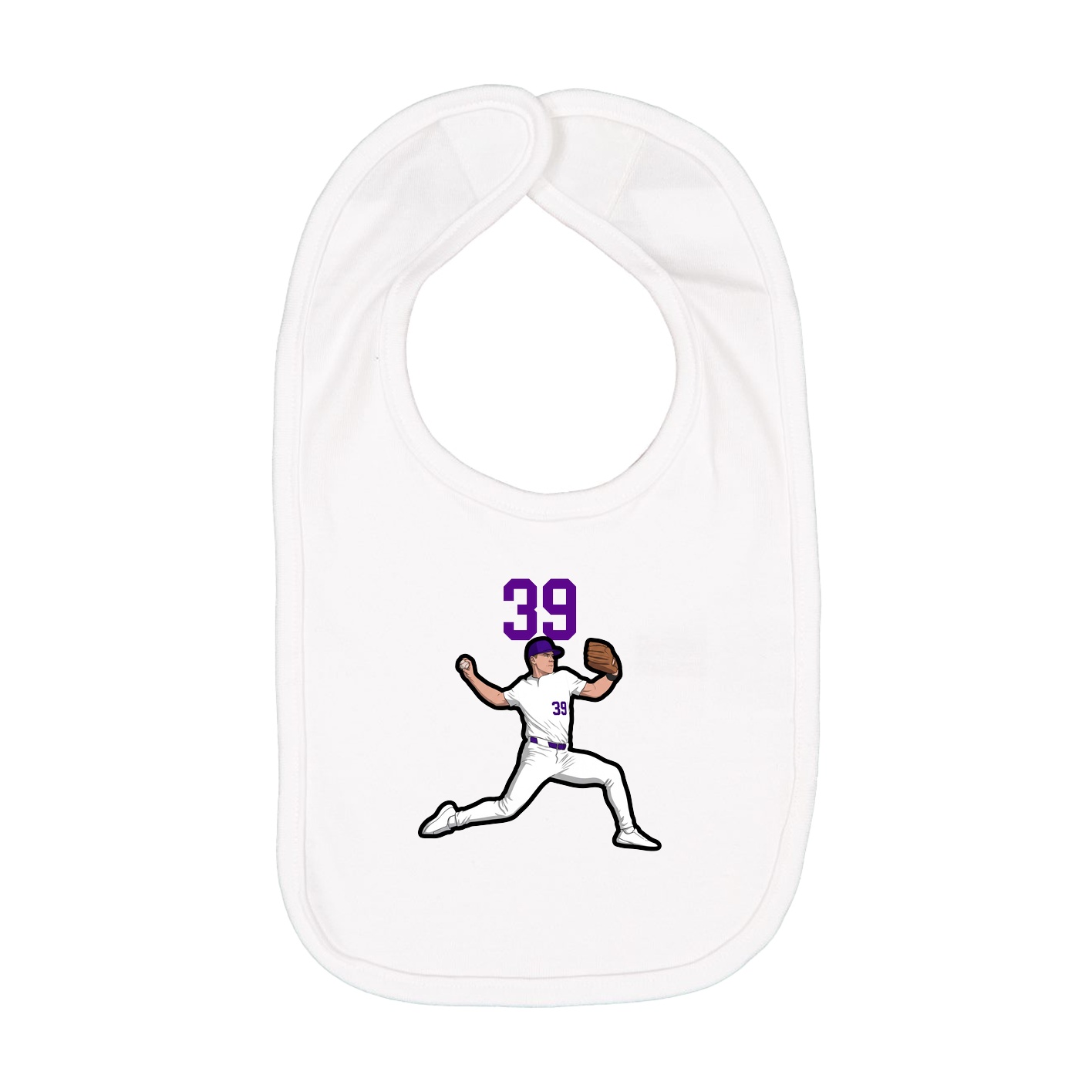 Infant Bib — Number Top in White
