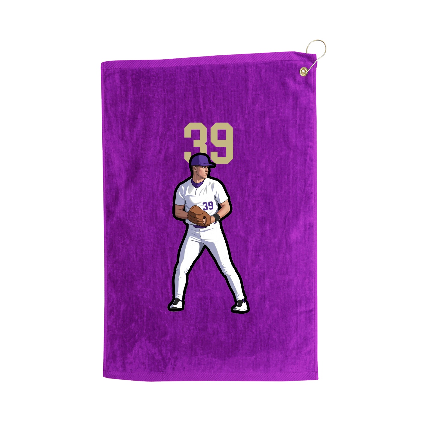 Golf Towel — Number Top in Purple