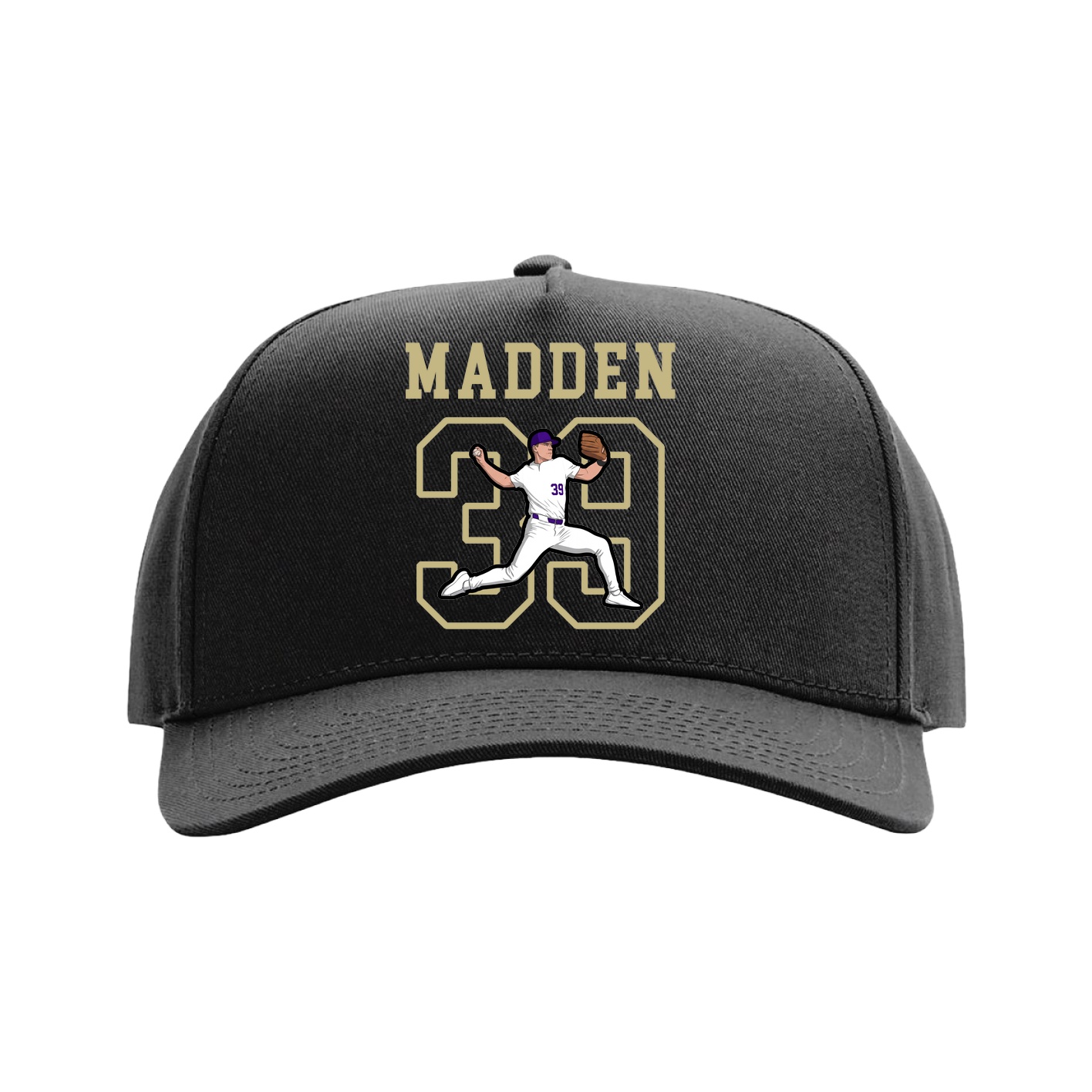 Full Fabric Five-Panel Champ Cap — Shirsey in Black