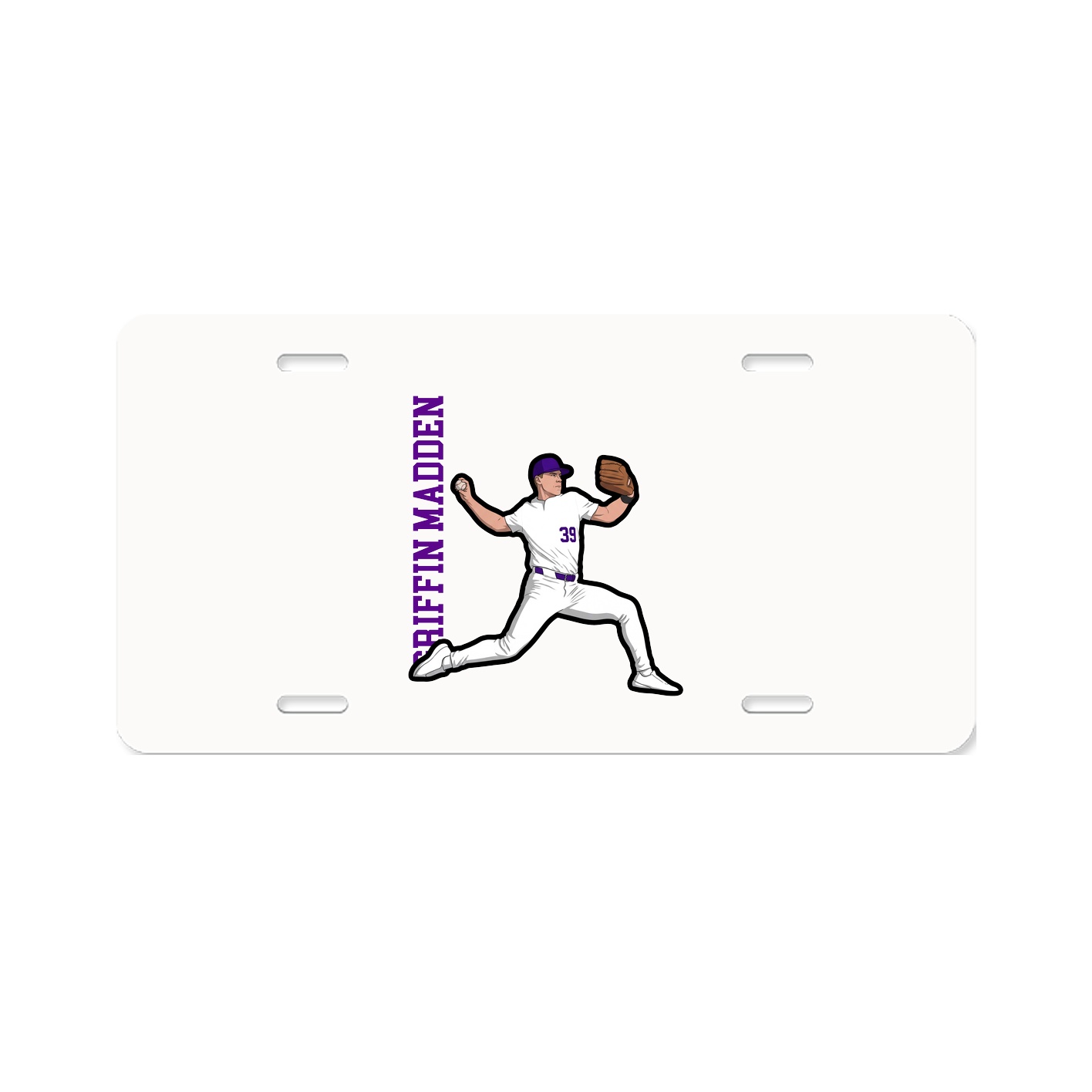 License Plate — Name Vertical in Classic