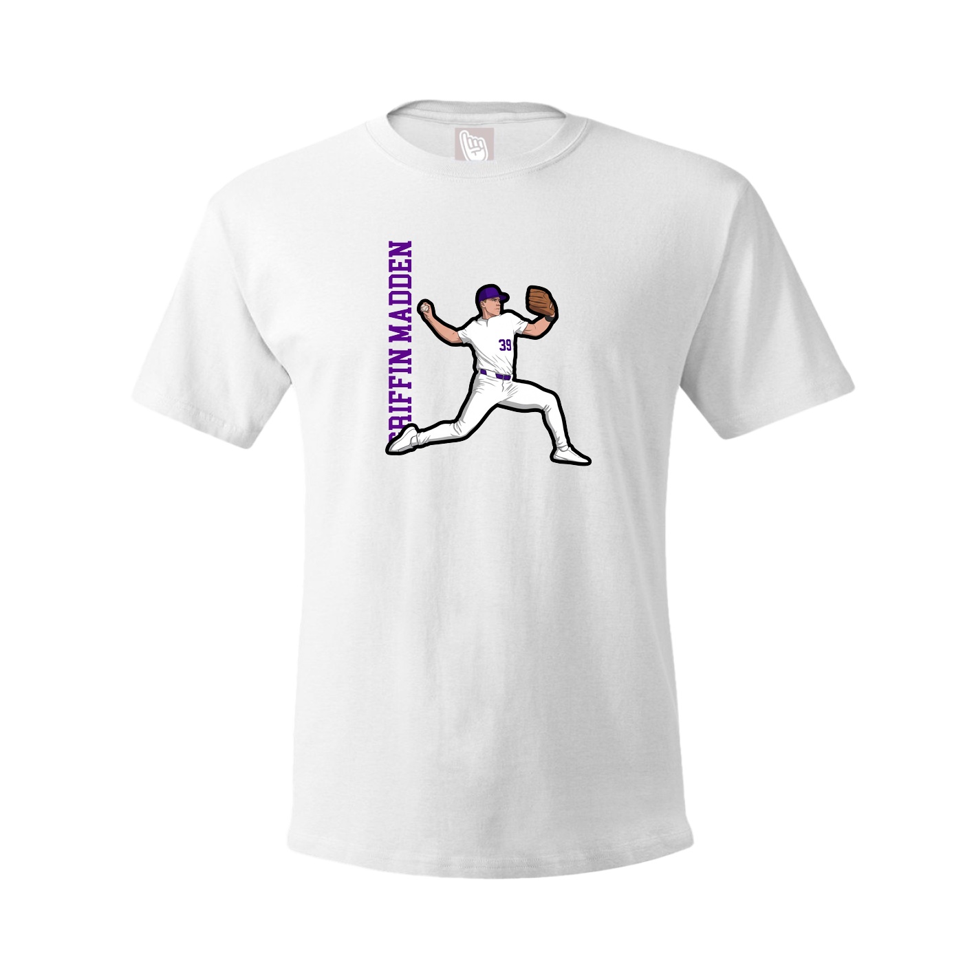 Youth Tee — Name Vertical in White