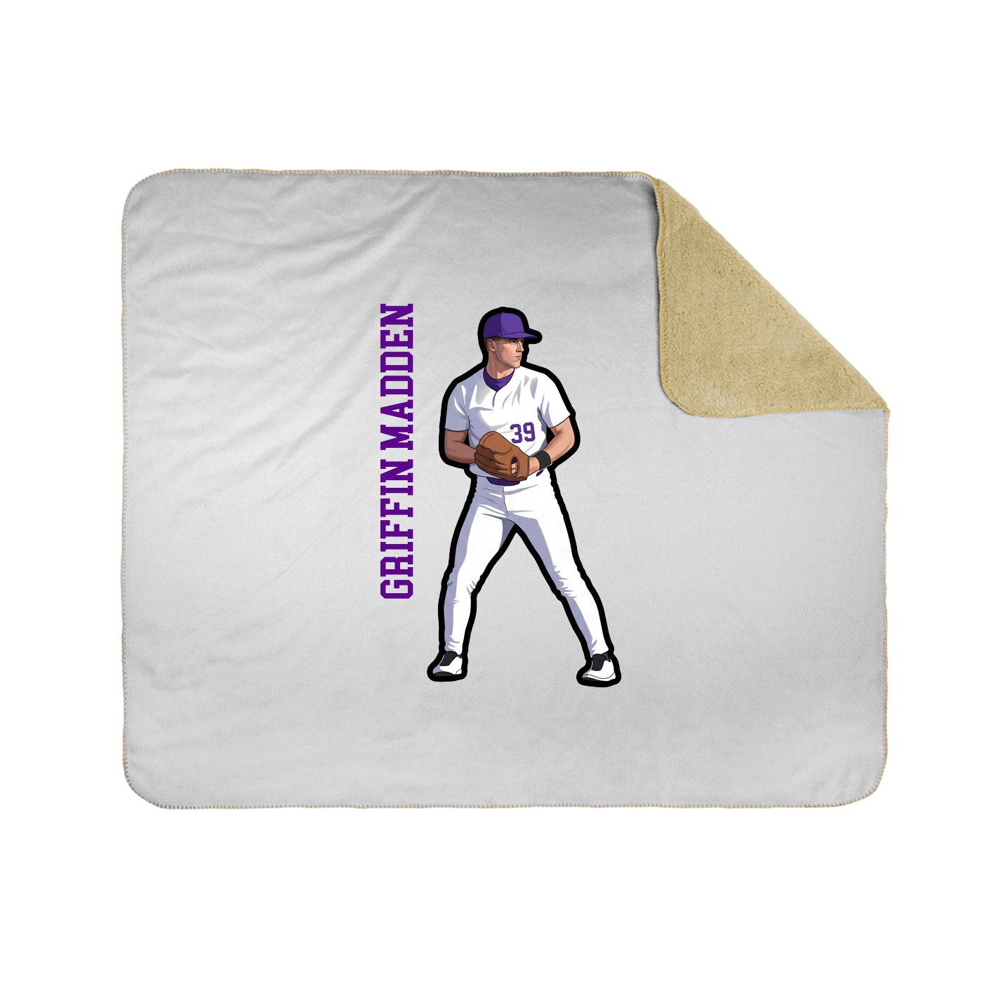 Throw Blanket — Name Vertical in White