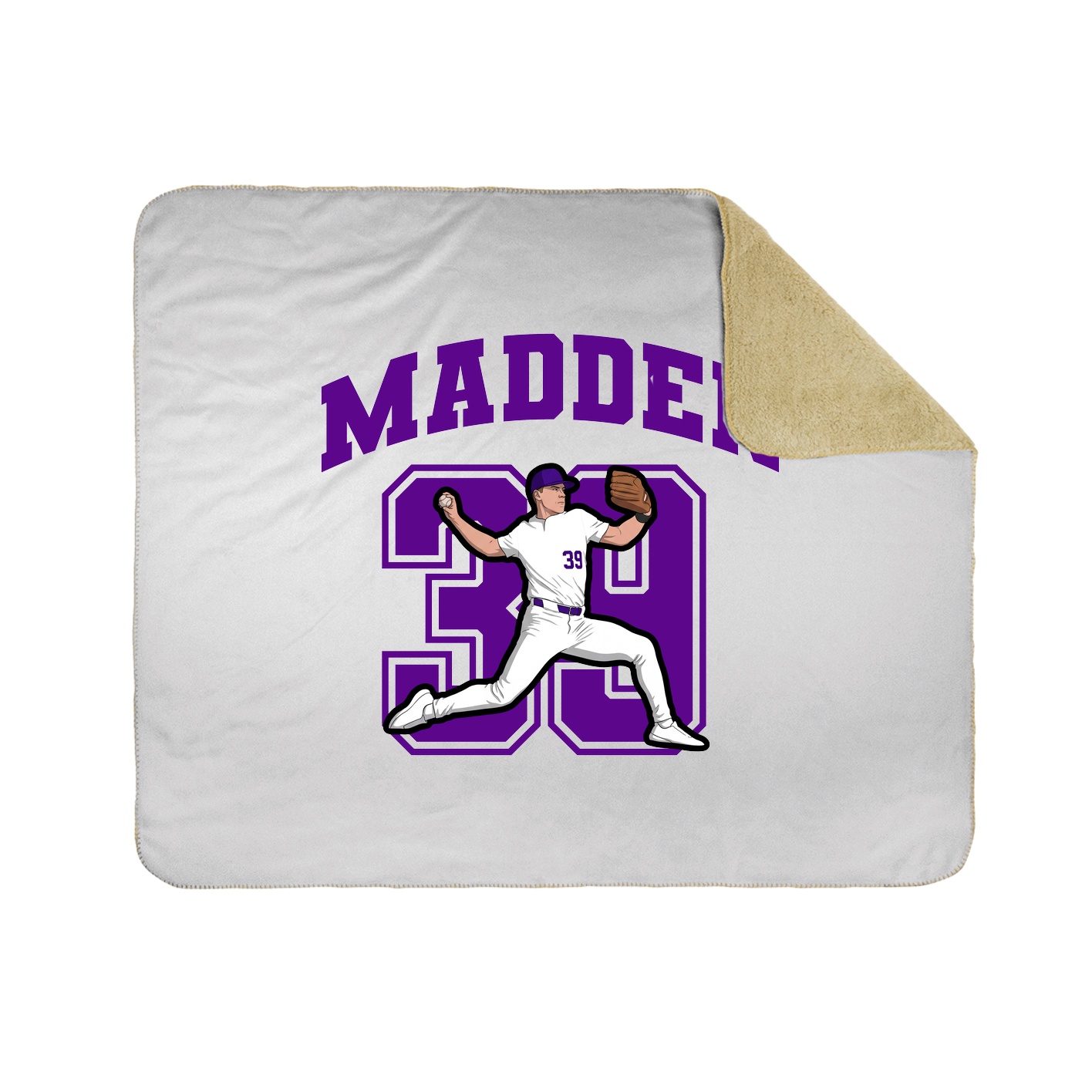 Throw Blanket — Number in White
