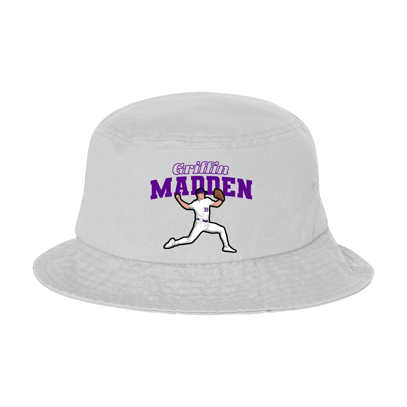 Bucket Cap — Name Arch in White