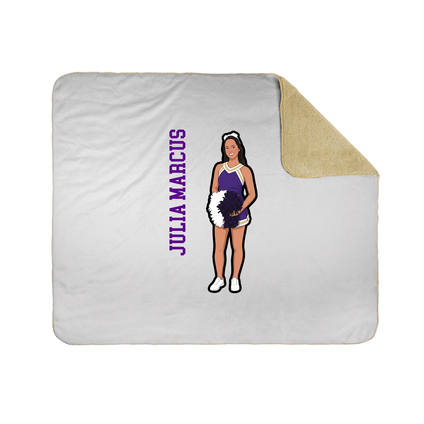 Throw Blanket — Name Vertical in White