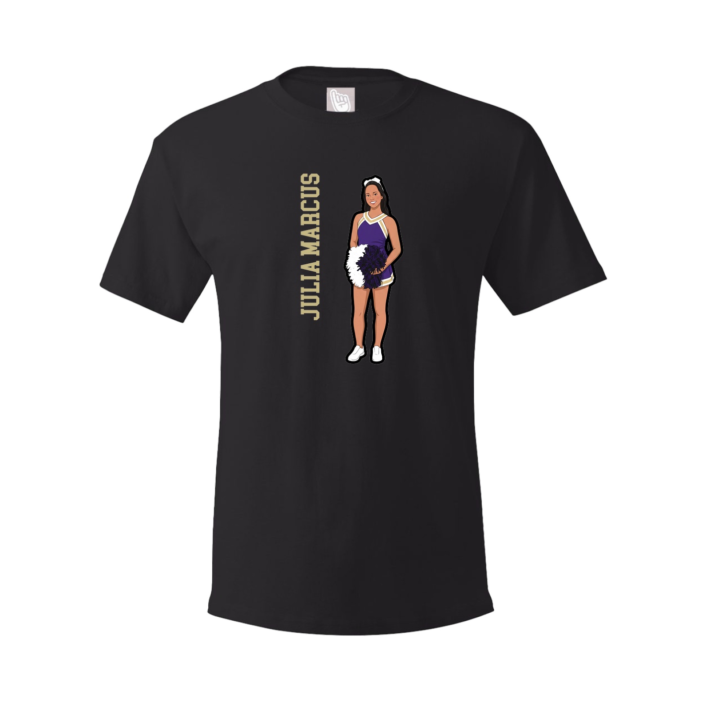 Youth Tee — Name Vertical in Black