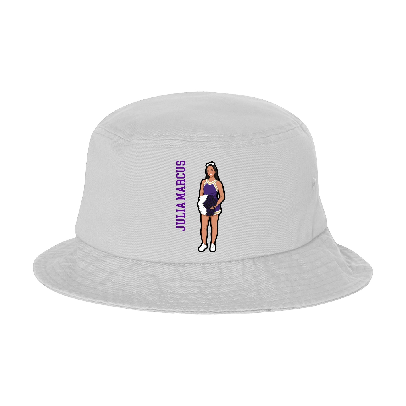 Bucket Cap — Name Vertical in White