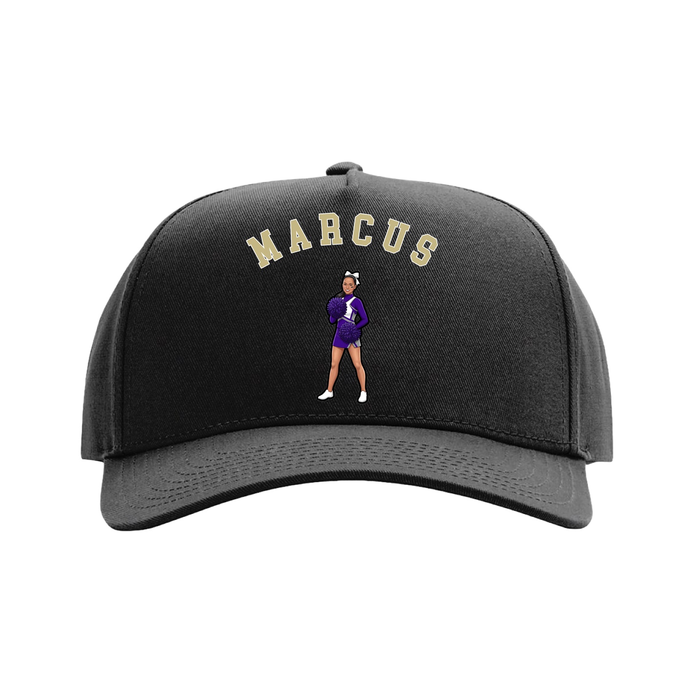 Full Fabric Five-Panel Champ Cap — Shirsey Arch in Black