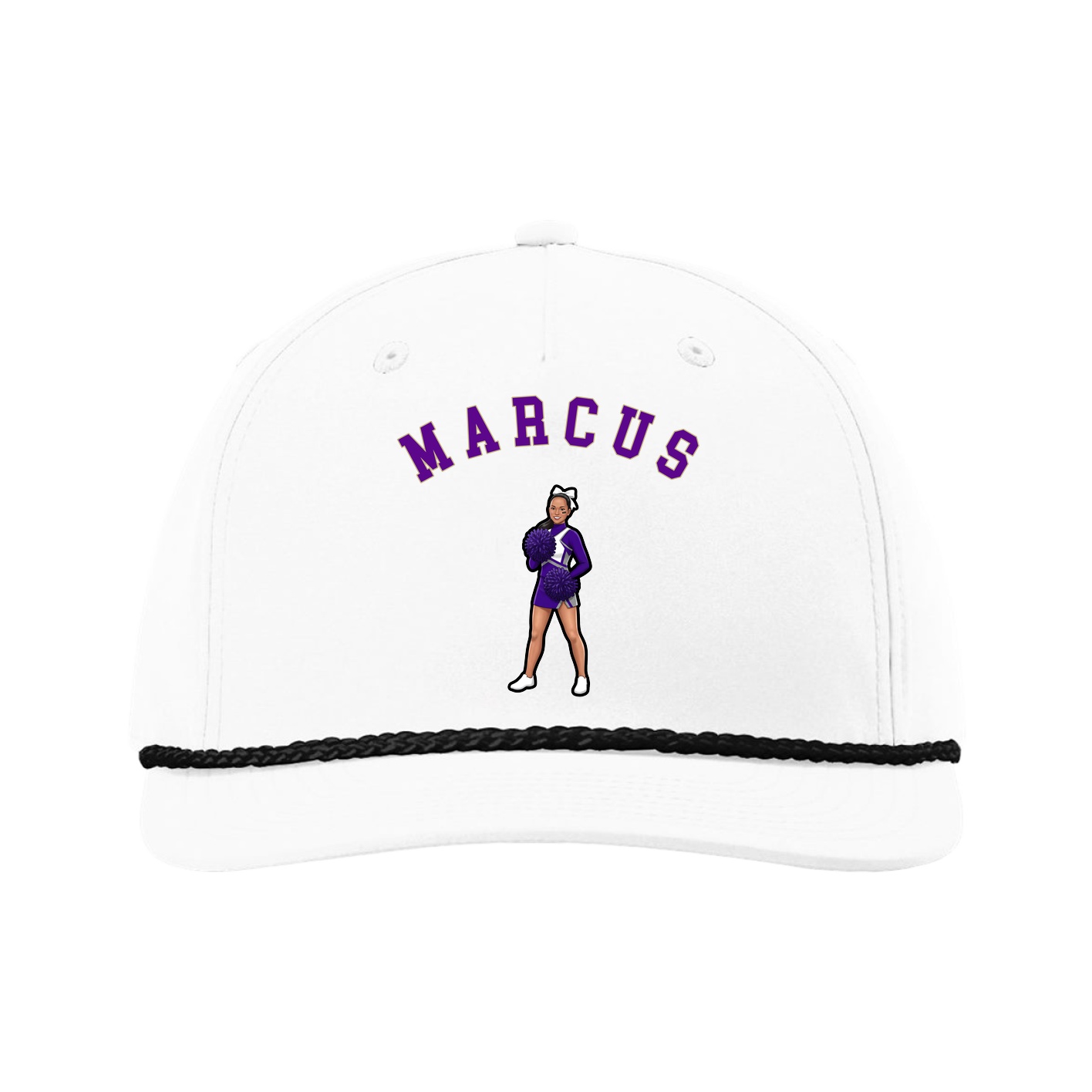 Five-Panel Classic Rope Cap — Shirsey Arch in White