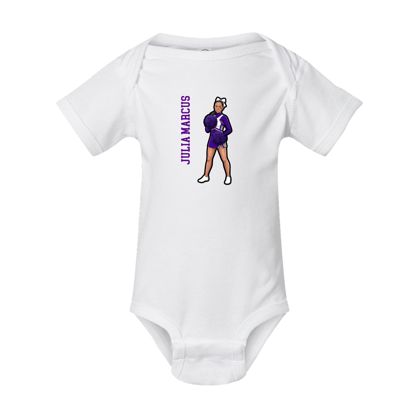 Baby Onesie — Name Vertical in White