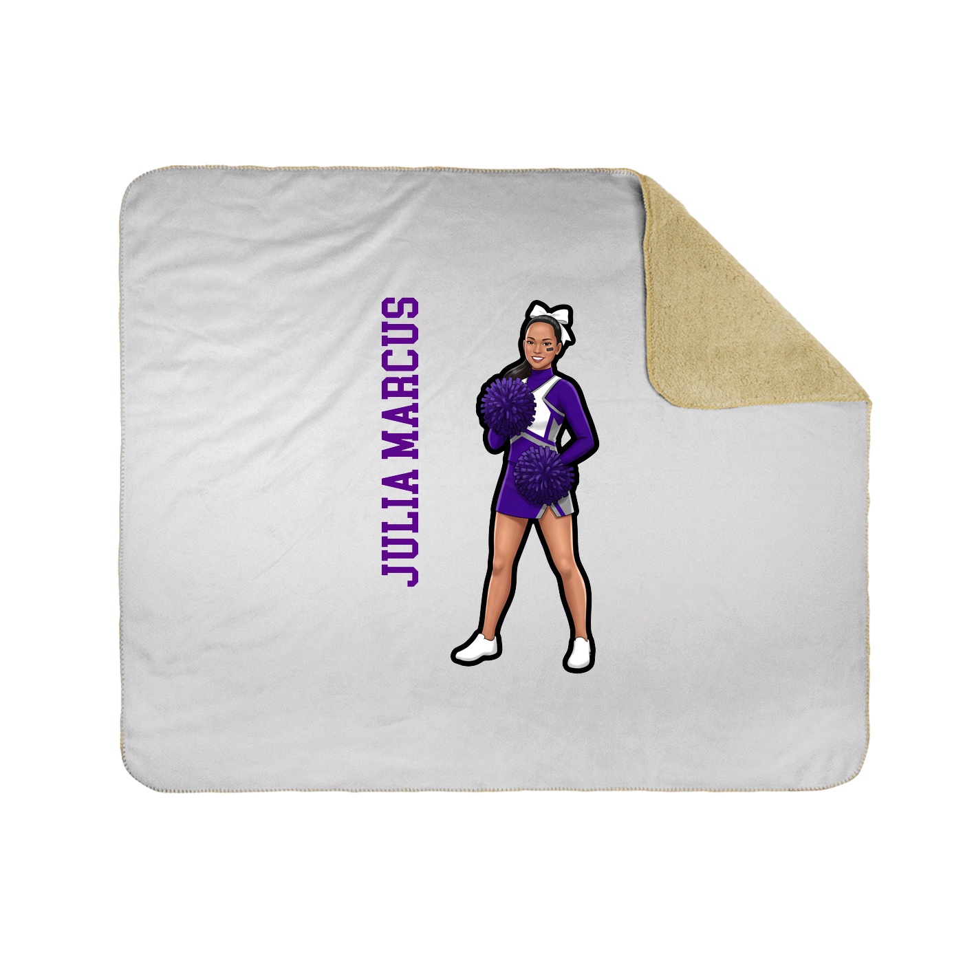 Throw Blanket — Name Vertical in White