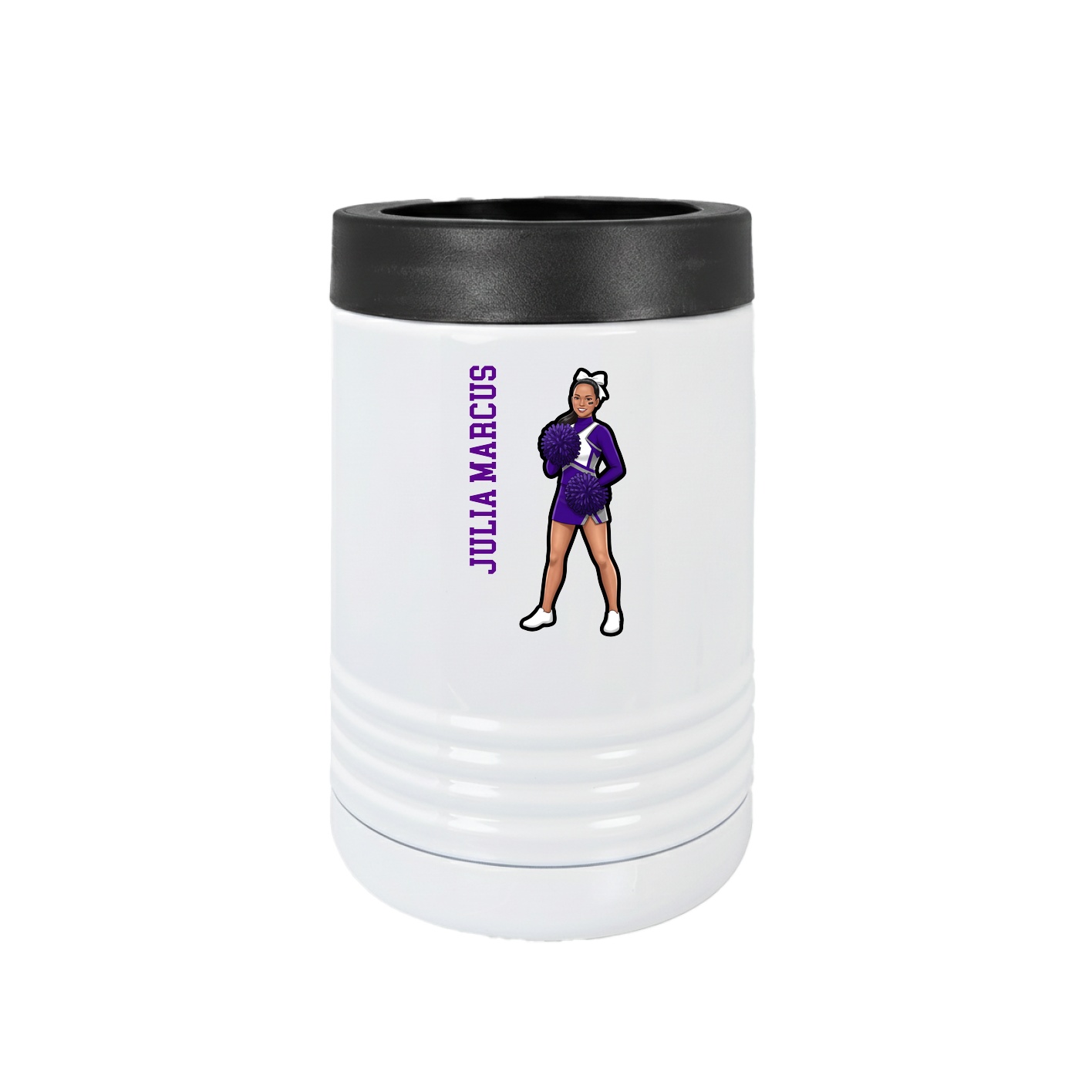 Beverage Holder — Name Vertical in White