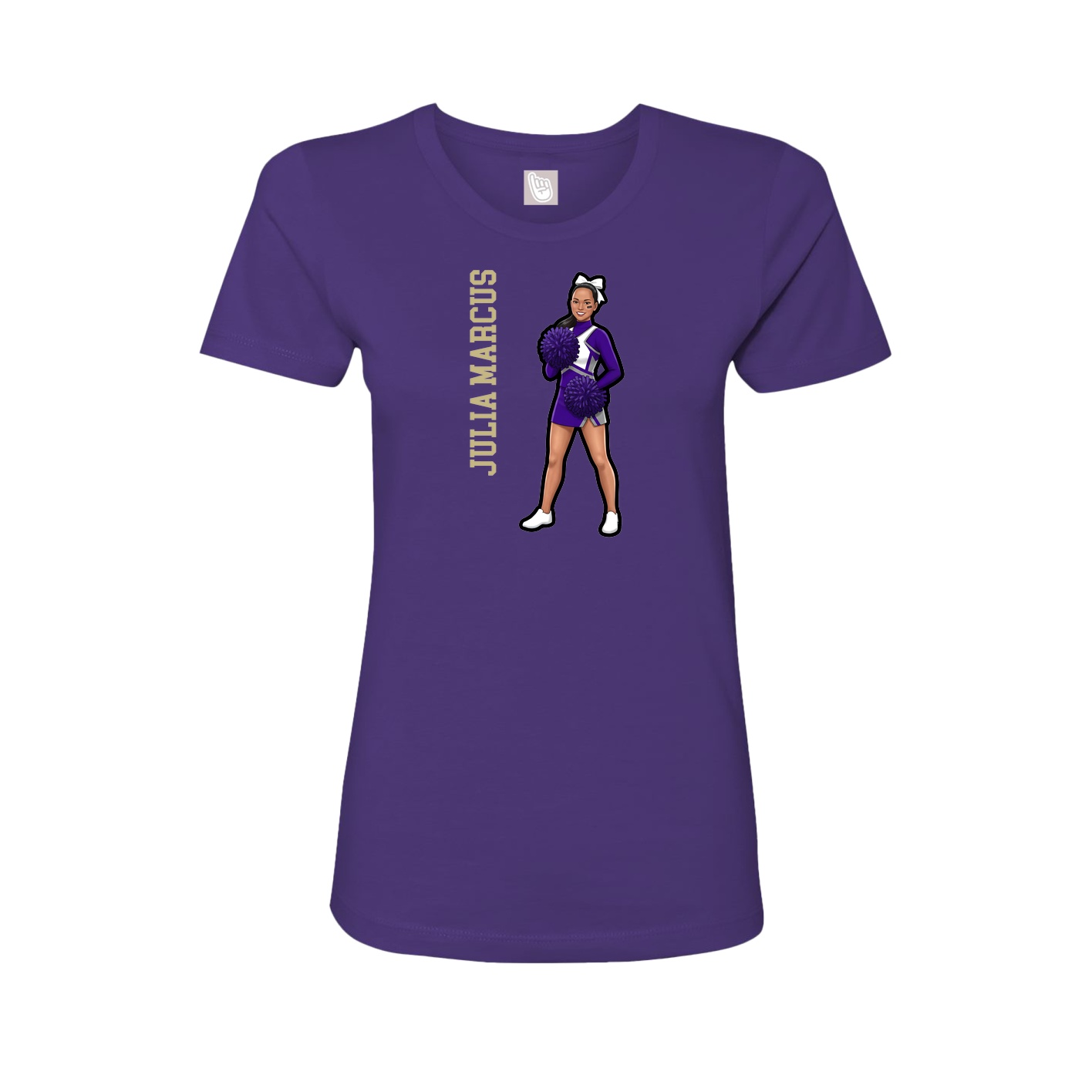 Womens Tee — Name Vertical in Purple