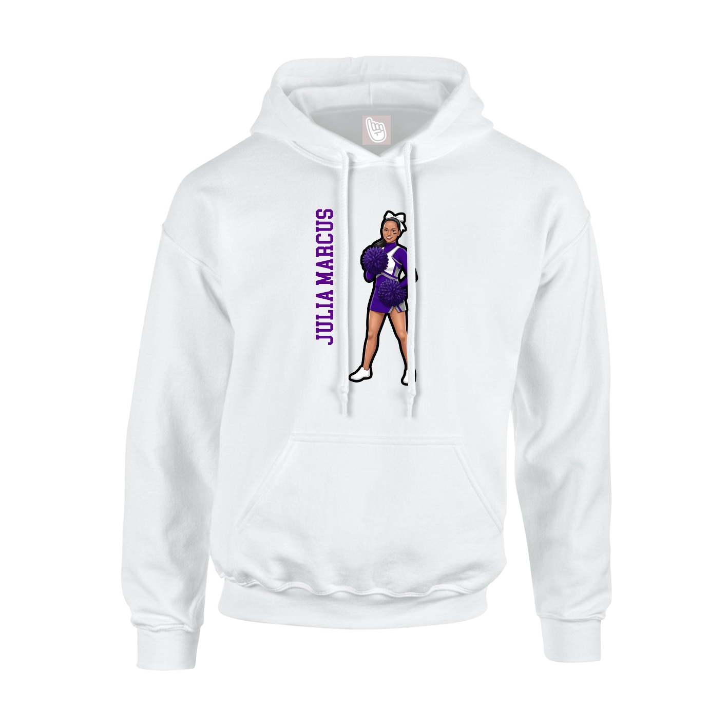 Hoodie — Name Vertical in White