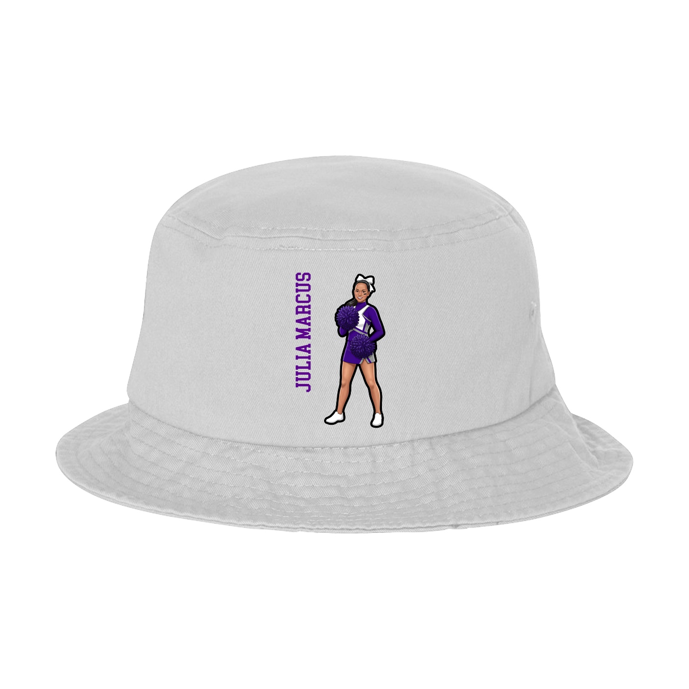 Bucket Cap — Name Vertical in White