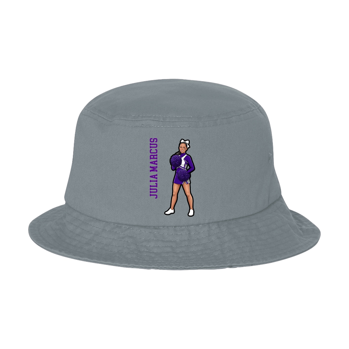 Bucket Cap — Name Vertical in Grey