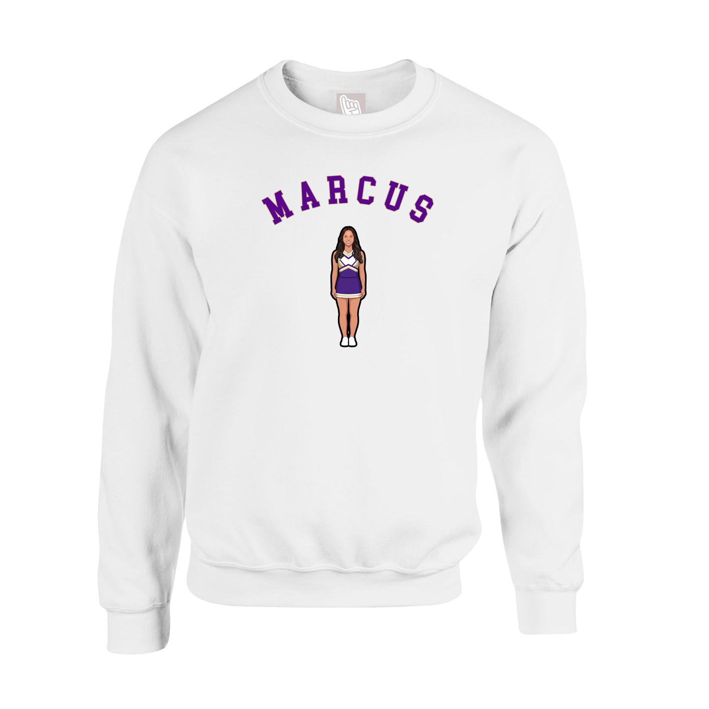 Fleece Crew — Shirsey Arch in White