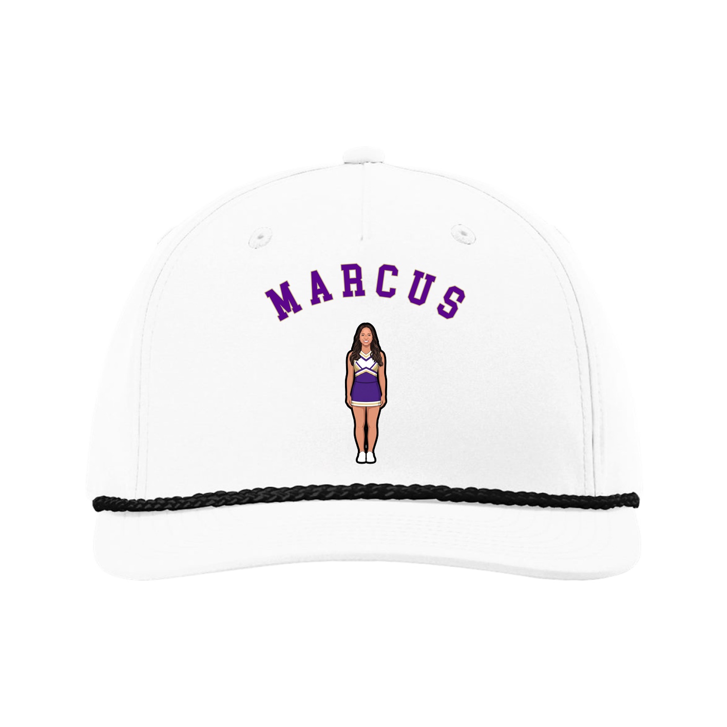 Five-Panel Classic Rope Cap — Shirsey Arch in White
