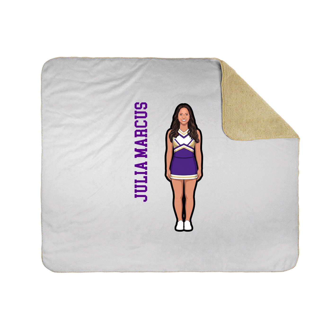 Throw Blanket — Name Vertical in White
