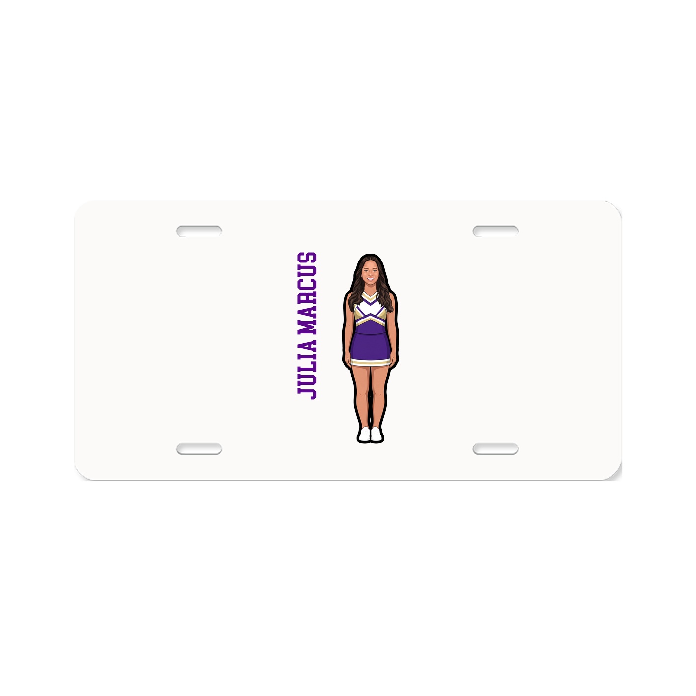 License Plate — Name Vertical in Classic