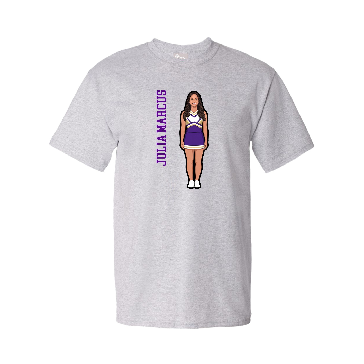 Tee — Name Vertical in Grey