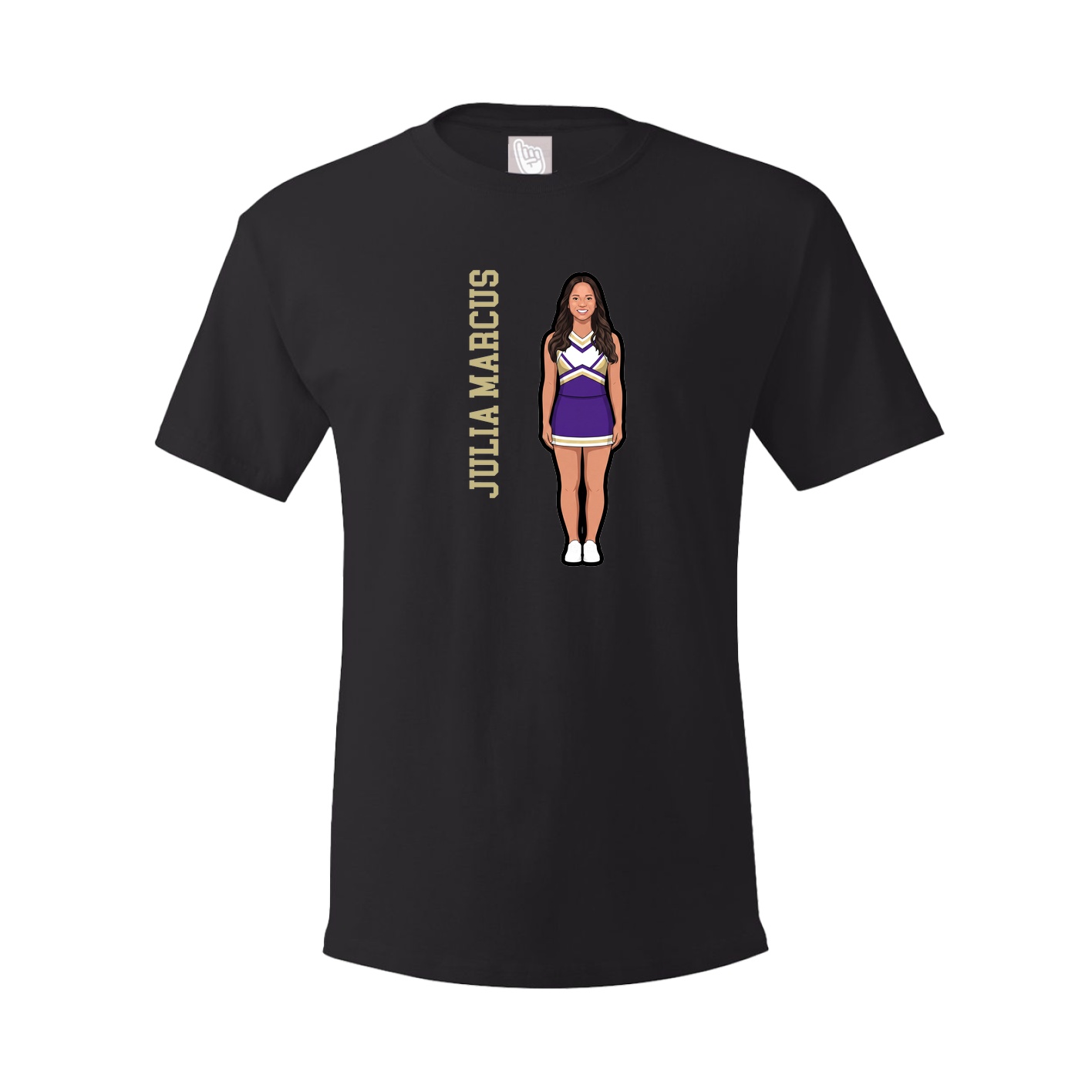 Youth Tee — Name Vertical in Black