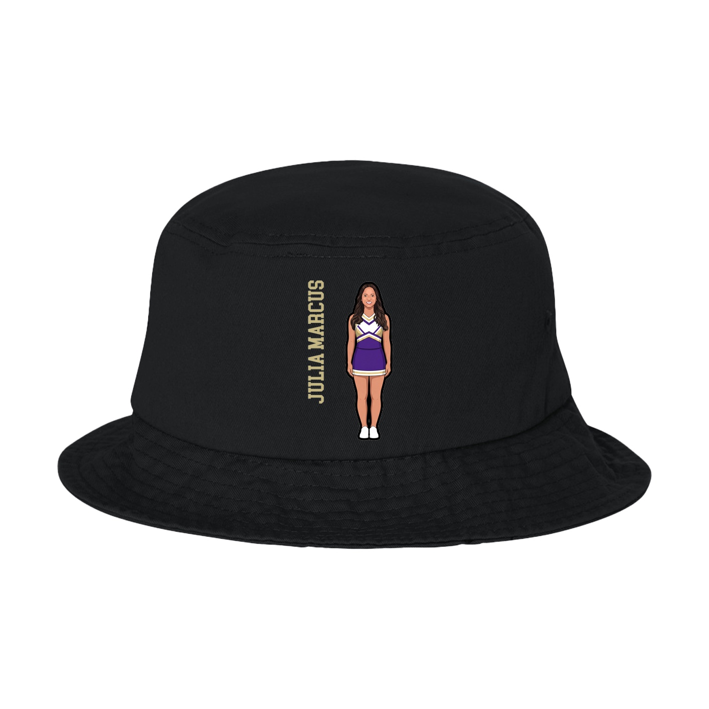 Bucket Cap — Name Vertical in Black