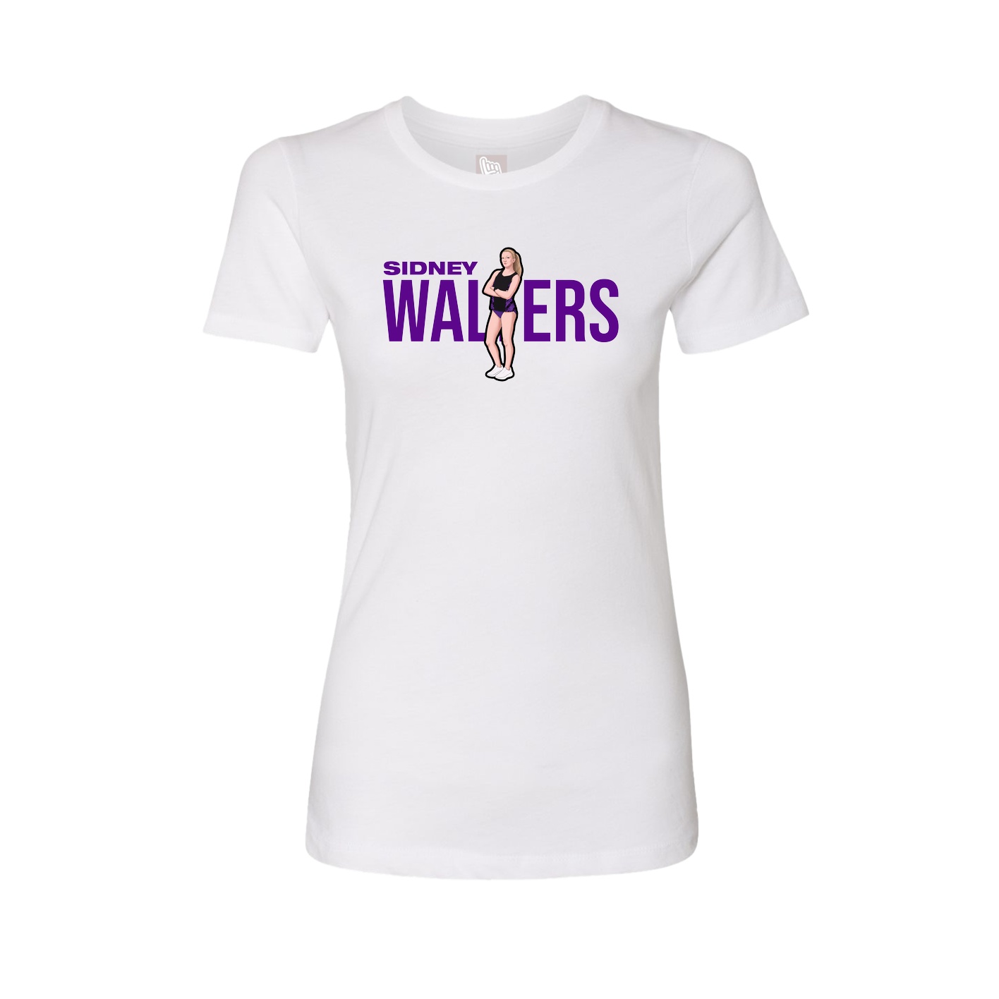 Fitted Women's Tee — Player Name in White