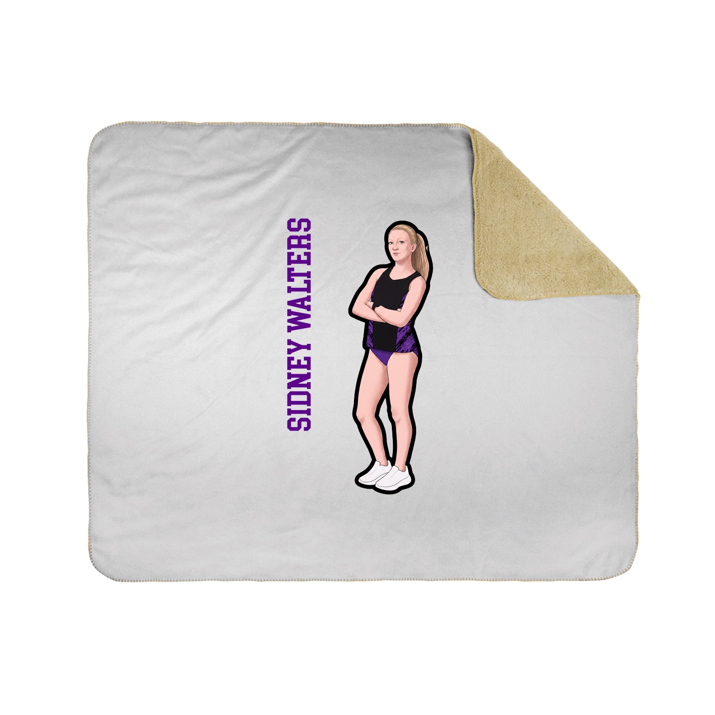 Throw Blanket — Name Vertical in White