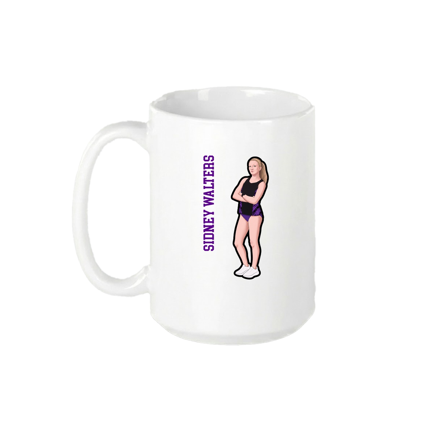 15oz Coffee Mug — Name Vertical in White