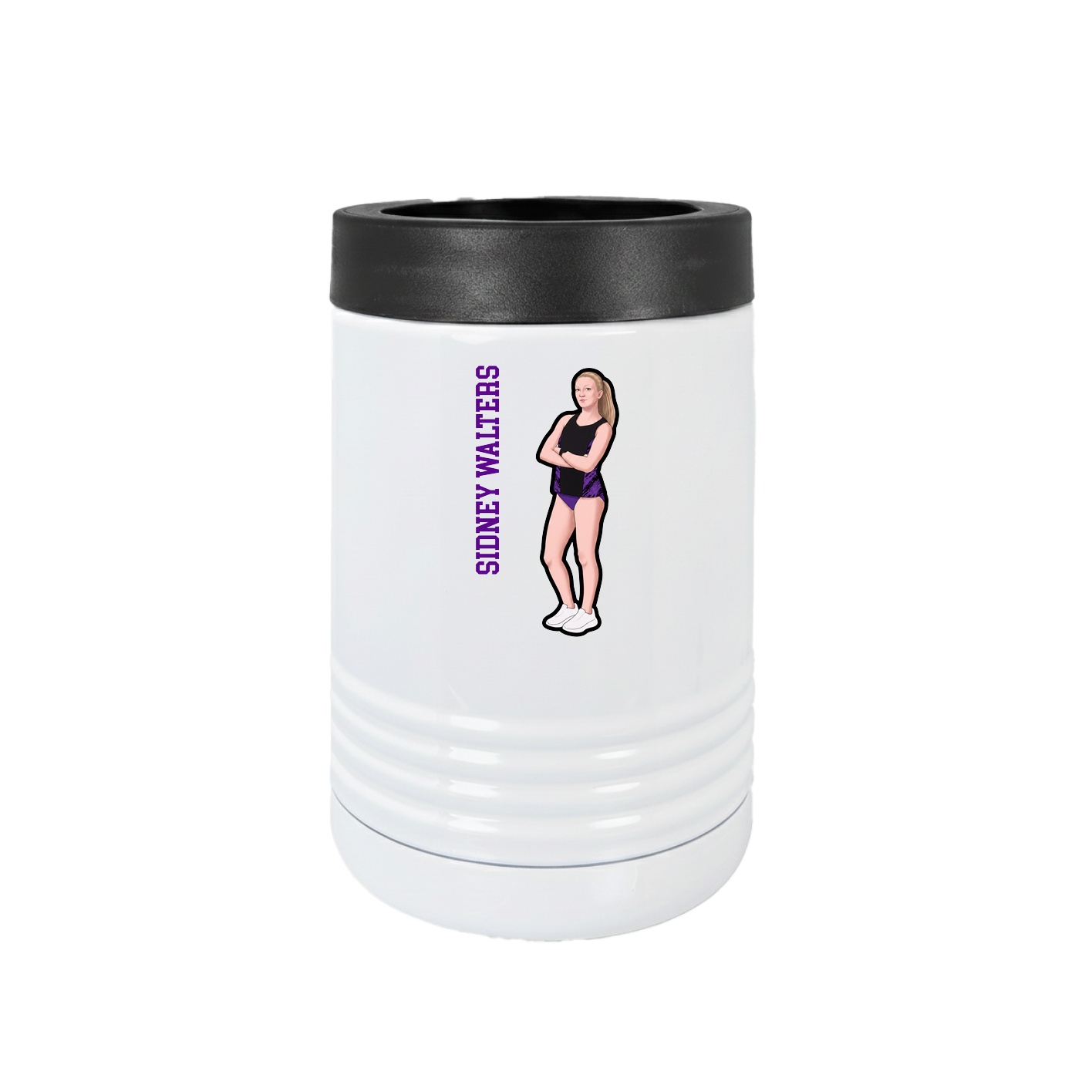 Beverage Holder — Name Vertical in White