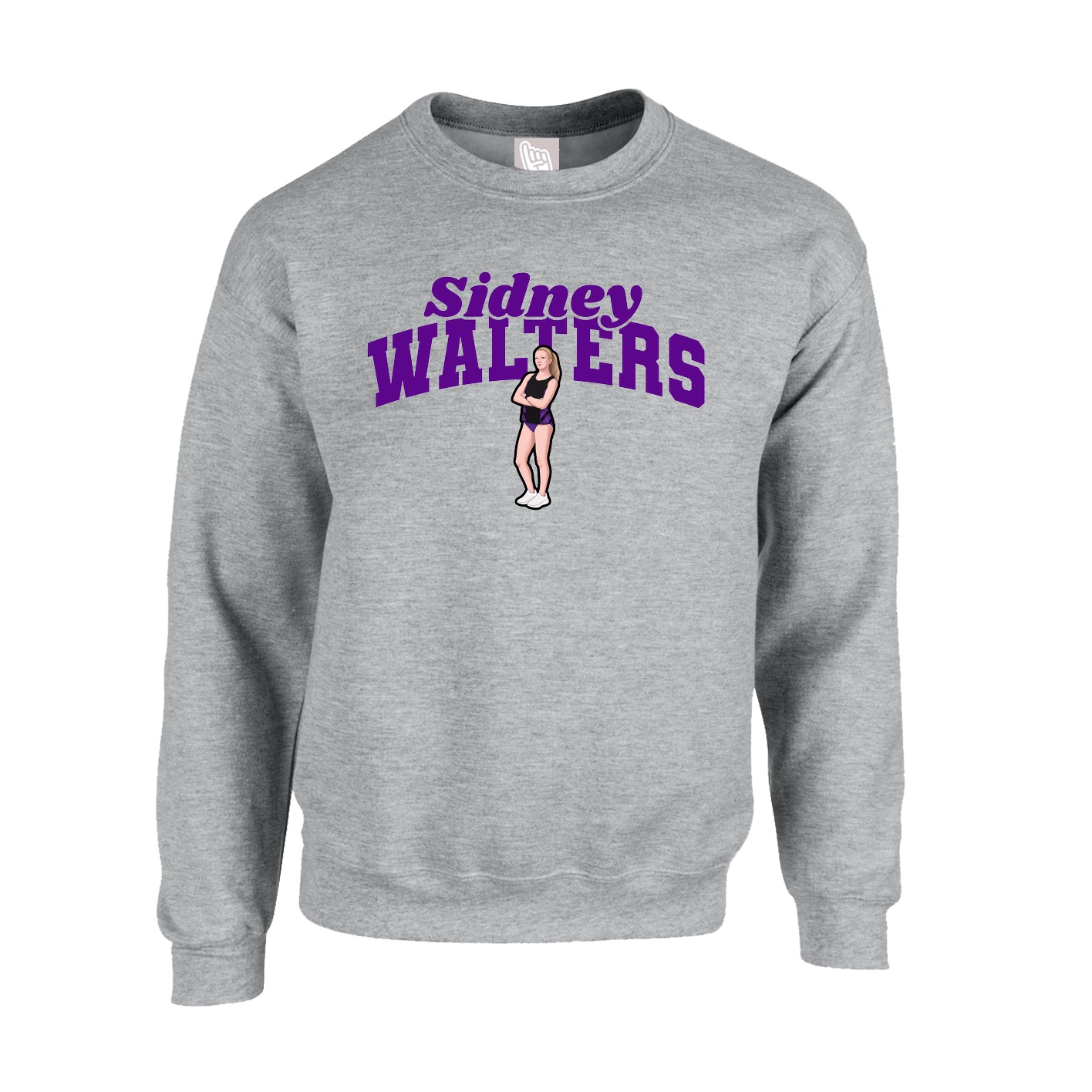 Fleece Crew — Signature Arch in Grey