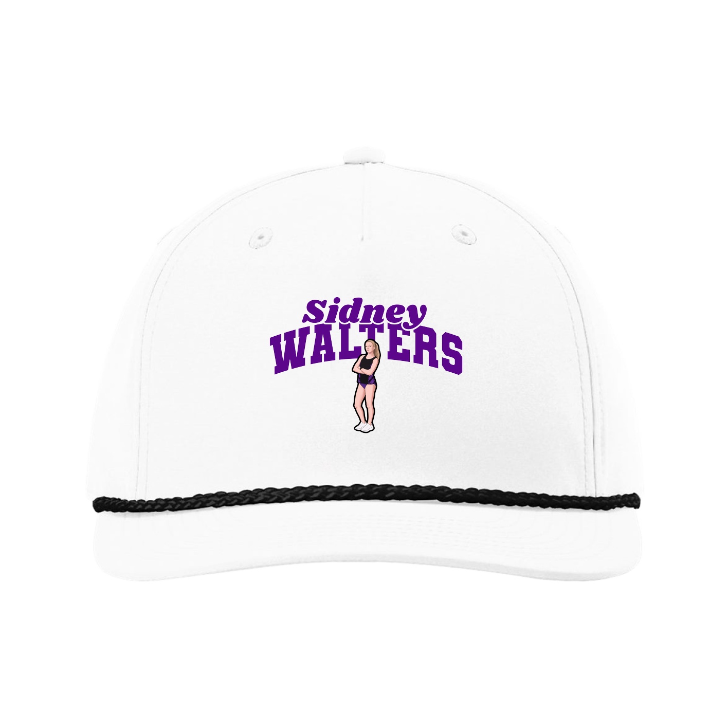 Five-Panel Classic Rope Cap — Signature Arch in White