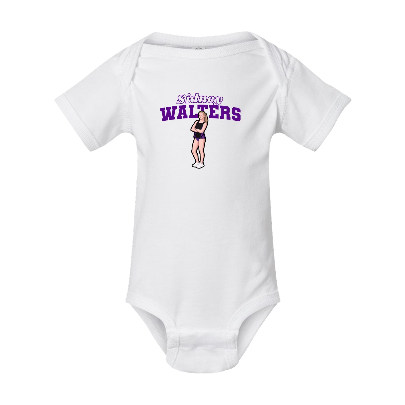 Baby Onesie — Name Arch in White