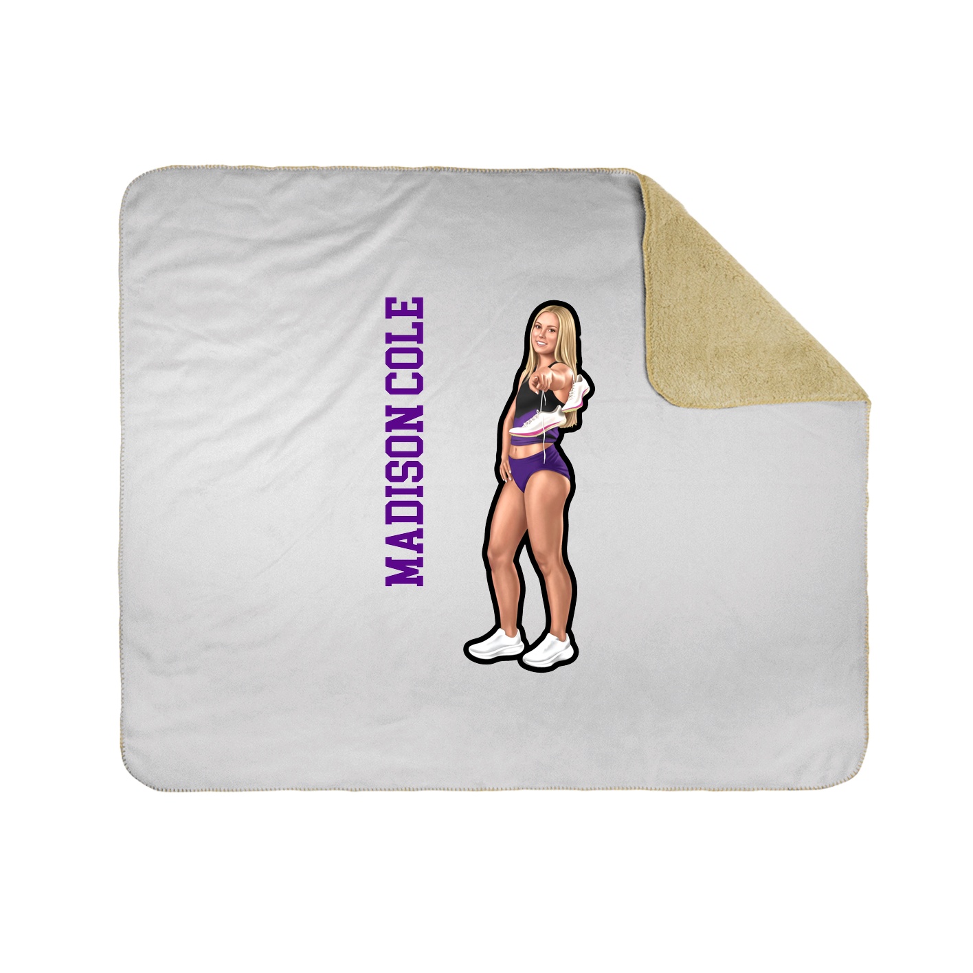 Throw Blanket — Name Vertical in White