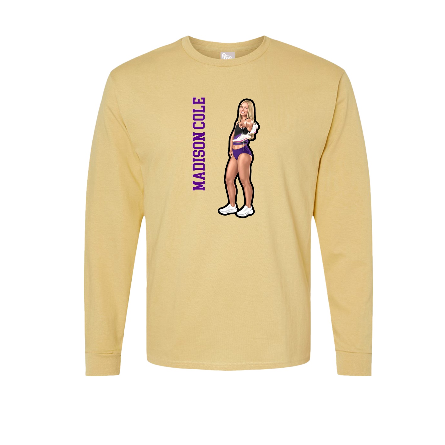 Long Sleeve Tee — Name Vertical in Vegas Gold