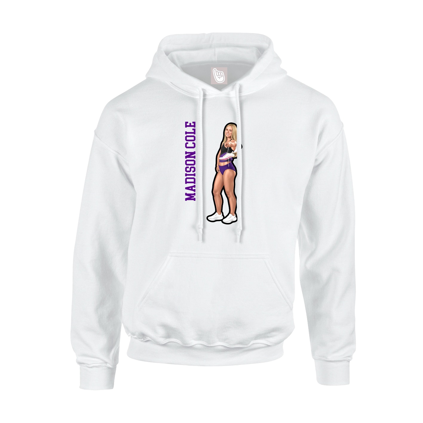 Hoodie — Name Vertical in White