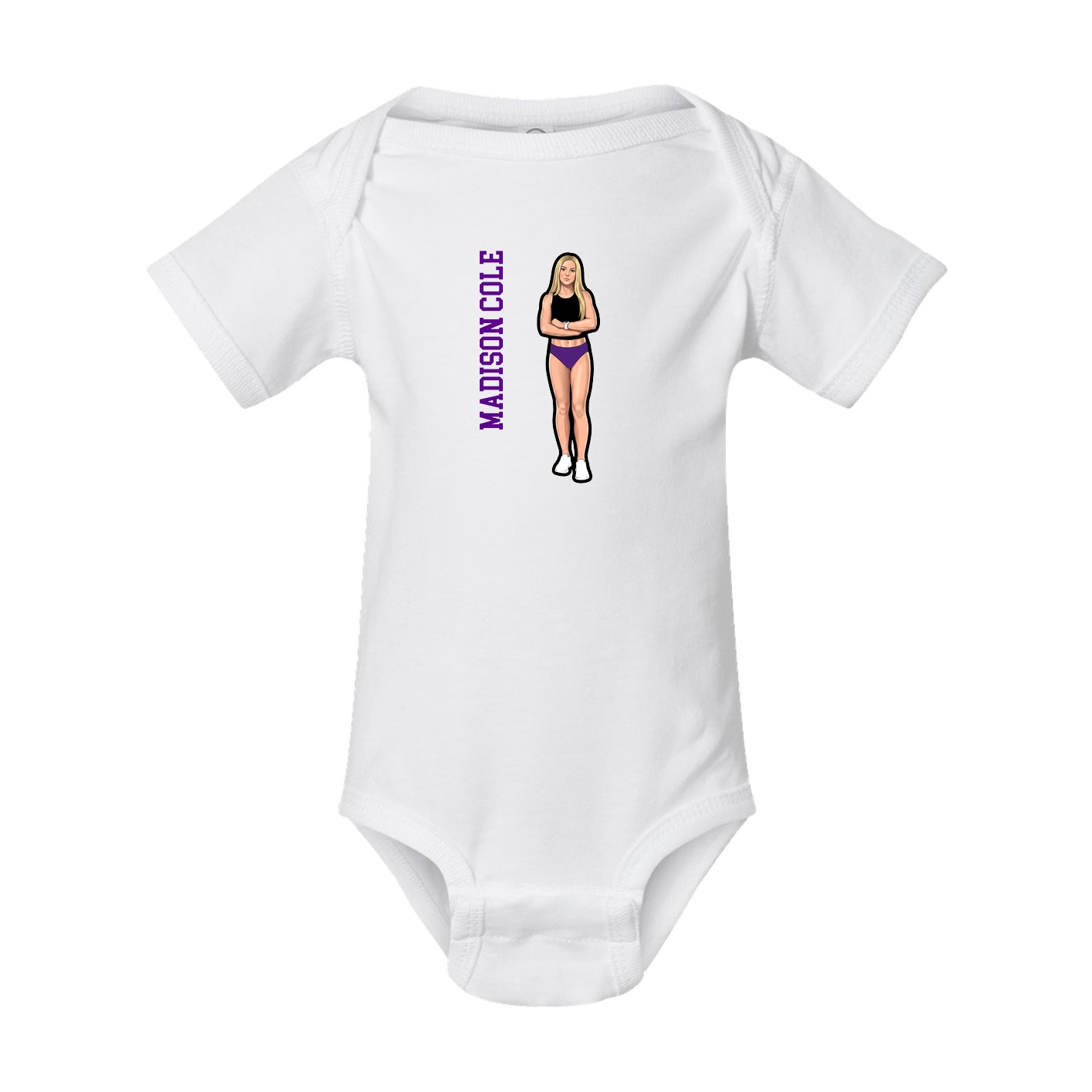 Baby Onesie — Name Vertical in White