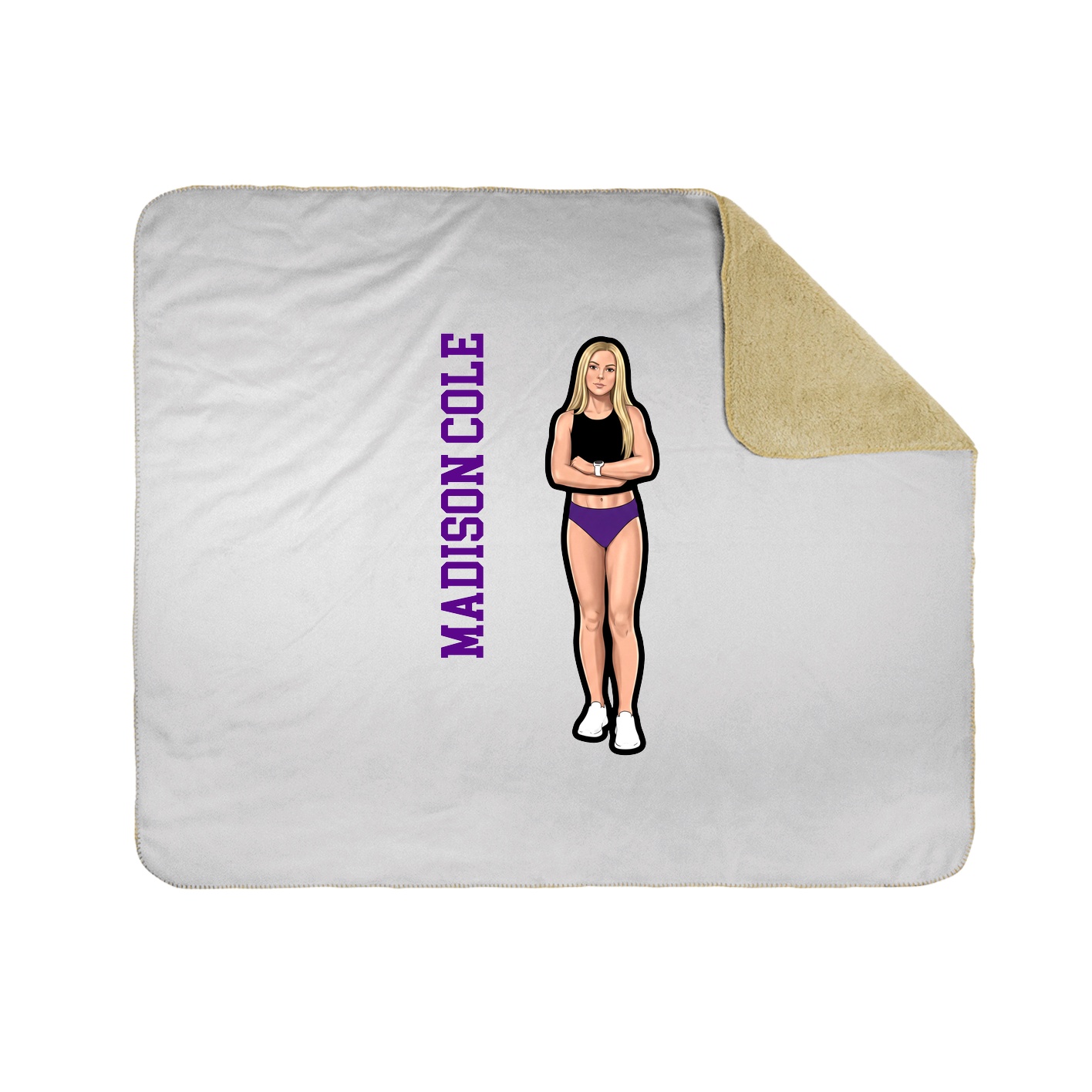 Throw Blanket — Name Vertical in White